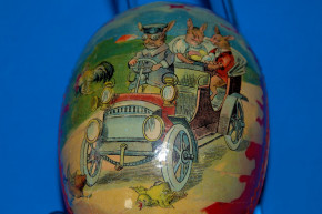 antique Easter egg * rabbits Oldtimer driving * at 1900-1920