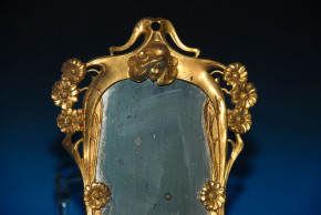 Erhard & Söhne großer Jugendstil Spiegel mit Frauenkopf um 1900-