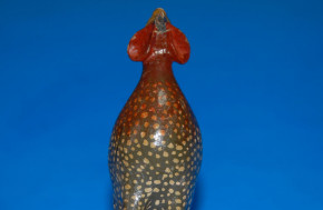 antikes Pappmaché Perlhuhn * Thüringen/Rodach um 1860-1880