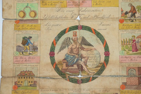 antique Biedermeier period game "the four seasons" at 1810-1820