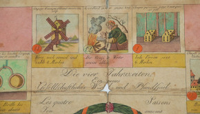antique Biedermeier period game "the four seasons" at 1810-1820
