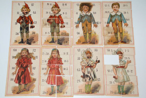 antique Struwwelpeter 1 x 1 game with 4 panels * at 1900