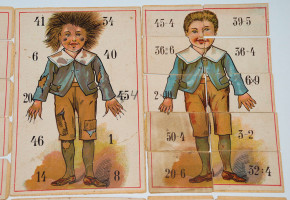 antique Struwwelpeter 1 x 1 game with 4 panels * at 1900