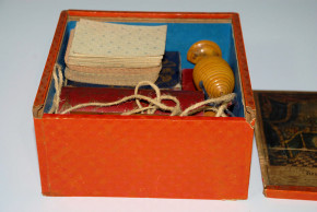 antiker Zauberkasten "Neuer Taschenspieler Apparat" um 1850