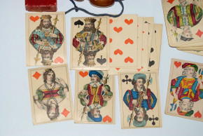 antiker Zauberkasten "Neuer Taschenspieler Apparat" um 1850