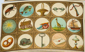 antikes Legespiel Bilderlotto von SALA Luxuspapierfabrik * 1890