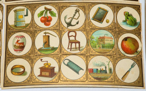 antikes Legespiel Bilderlotto von SALA Luxuspapierfabrik * 1890