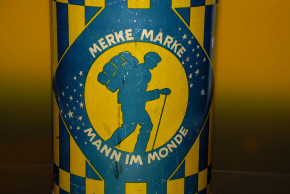 antike gr. Kaffeedose * Merke Marke Mann im Monde * um 1910