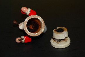 Erzgebirge Räuchermann Weihnachtsmann mit Kerzenhalter 30er Jahr