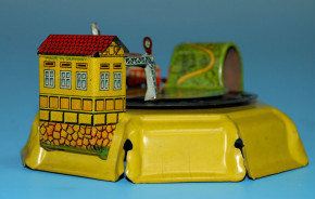antikes Penny Toy Tisch Eisenbahnspiel Uhrwerk Litho. 20er J.