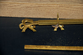 Goldblech Gardinenstange & Raffhalter Erhard & Söhne um 1900