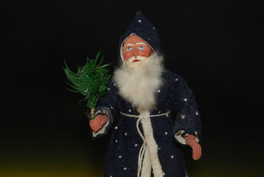 antiker Weihnachtsmann mit blauen Mantel * um 1900
