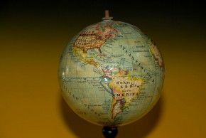 antiker Kinder Globus mit Kompass * Die Erde * um 1900-1910
