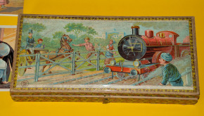 rare wood game * wood jigsaw puzzle the railway * at 1900-1910