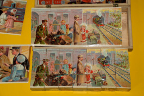 rare wood game * wood jigsaw puzzle the railway * at 1900-1910