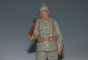 antique G. Heyde Money box figure * soldier * Dresden at 1900