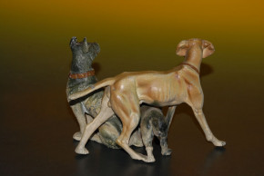 antike Georg Heyde * große Jagdhundegruppe * um 1900