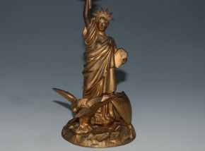 antique Victorian hotel bell from cast iron "statue of liberty"