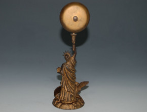 antique Victorian hotel bell from cast iron "statue of liberty"