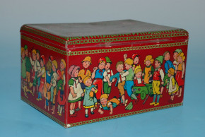 uralte Blechdose * Keksdose mit Kindermotiv * um 1910-1920