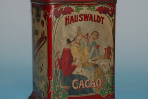 antique tin * Hauswaldt Cacao * height 15.4 inch * at 1900-1910