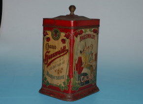 antique tin * Hauswaldt Cacao * height 15.4 inch * at 1900-1910