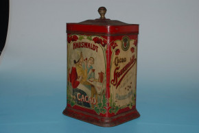 antique tin * Hauswaldt Cacao * height 15.4 inch * at 1900-1910