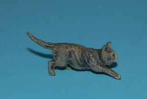 Miniatur Zinn Katze für die Puppenstube * G. Heyde um 1900