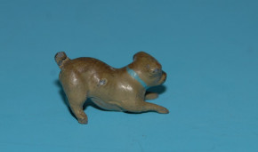 Miniatur Zinn Hund * Mops * Georg Heyde Dresden um 1900