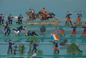 45 antique tin figures * soldiers of German Frenches war 1870/18