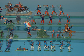 45 antique tin figures * soldiers of German Frenches war 1870/18