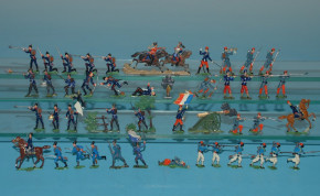 45 antique tin figures * soldiers of German Frenches war 1870/18