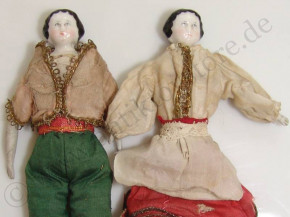 2 antique early Biedermeier period dolls * 1840-1860