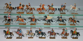20 antike Zinnfiguren * Franz. Offiziere zu Pferd * vor 1900