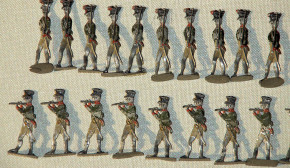 antike Biedermeier Militär Szene * 48 Zinnfiguren * um 1800