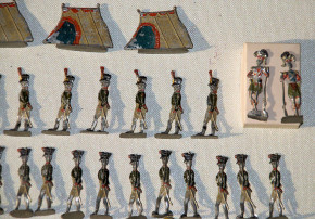antike Biedermeier Militär Szene * 48 Zinnfiguren * um 1800