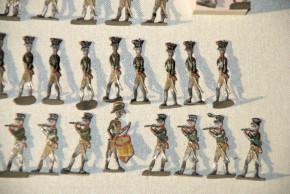 antike Biedermeier Militär Szene * 48 Zinnfiguren * um 1800