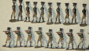 antique Biedermeier armed forces scene 48 tin figures * at 1800