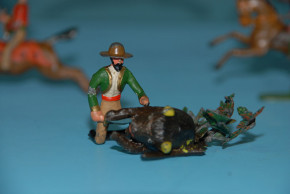 antique Georg Heyde tin figures scene * buffalo hunting * at 190