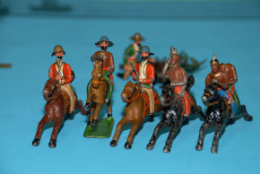 antique Georg Heyde tin figures scene * buffalo hunting * at 190