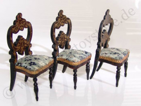 3 uralte BOULE Puppenstuben Stühle * um 1860-1880
