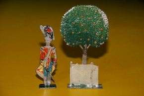 Biedermeier Zinnfiguren * Soldat & Baum im Kübel * um 1820