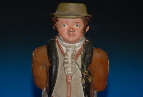 uralte große Biedermeier Pappmaché Figur *  um 1850-1860 (2)