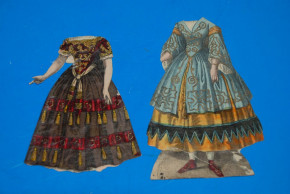 Biedermeier Ankleidepuppe mit 3 Kleidern * um 1850-1860