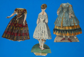 Biedermeier period dresses doll with 3 clothes * at 1850-1860