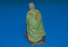antique manger figure king * wood carved kneeling * 1840-1860