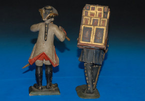 2 barocke Großfiguren * Soldat & Straßenhändler * um 1780-1790