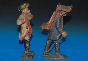 2 barocke Großfiguren * Soldat & Straßenhändler * um 1780-1790