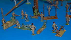 rare Heyde tin figures * demonstrate place - recruit drill * 190