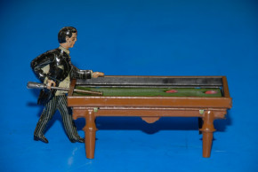 Kellermann pool Billiardspieler * metal lith. * at 1910-1920